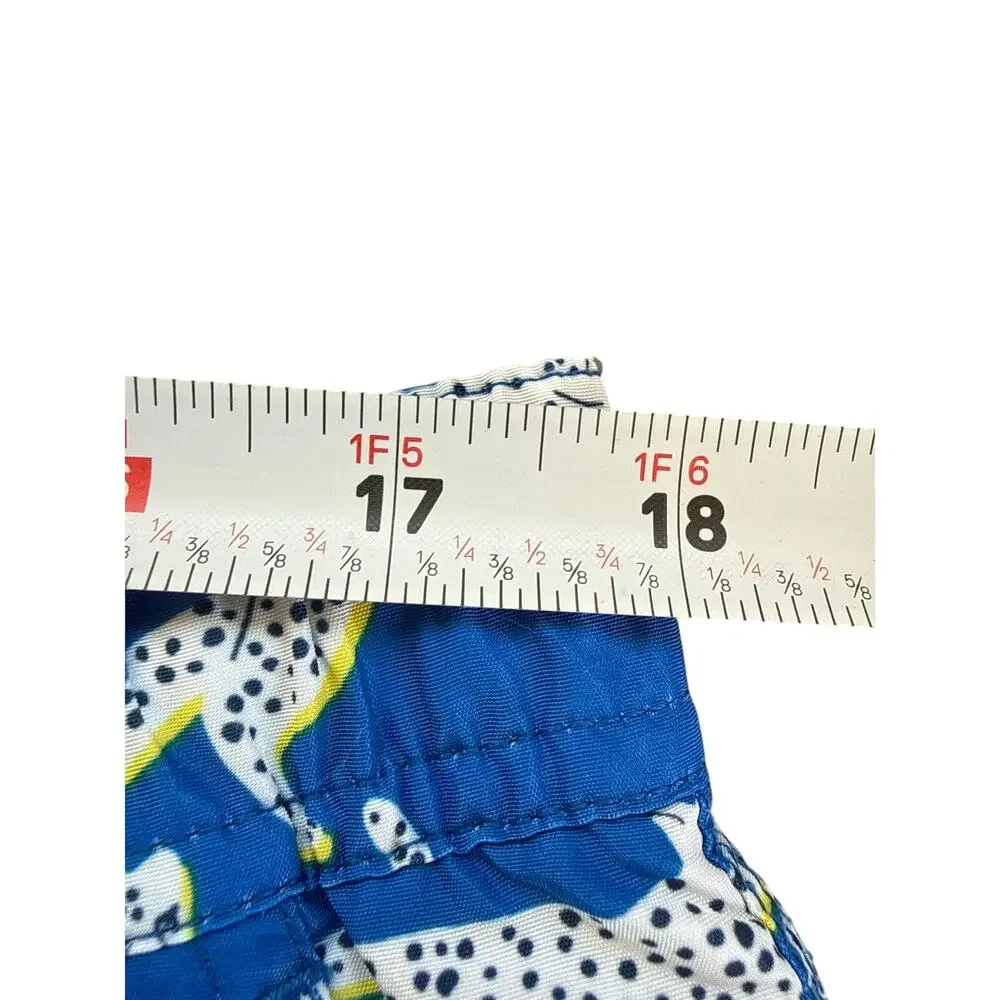 Boden Men's Cheetah Print Blue Swim Trunks Size Large